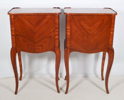 Pair of Louis XV style bedside tables, early 20th century