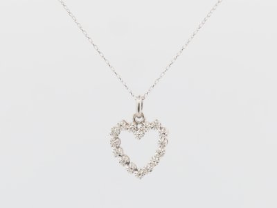 White gold and diamond heart pendant