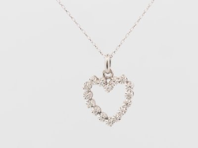 White gold and diamond heart pendant