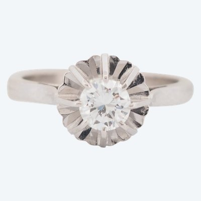 White gold and diamond solitaire ring