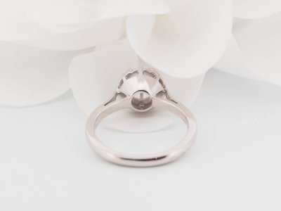 White gold and diamond solitaire ring