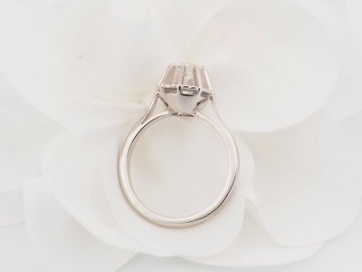 White gold and diamond solitaire ring