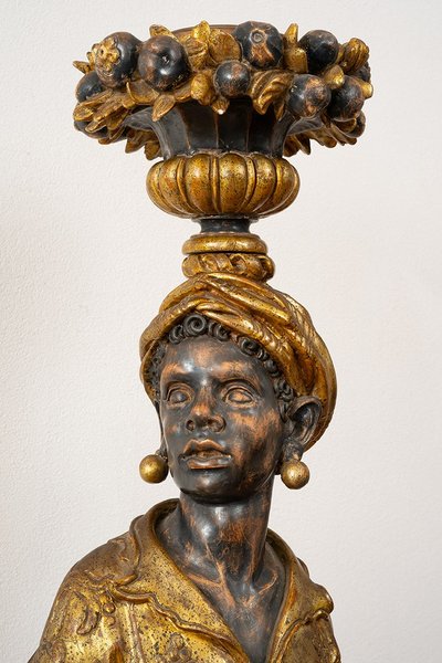 Antique sculpture representing the Moor of Venice. Period early 20th century.