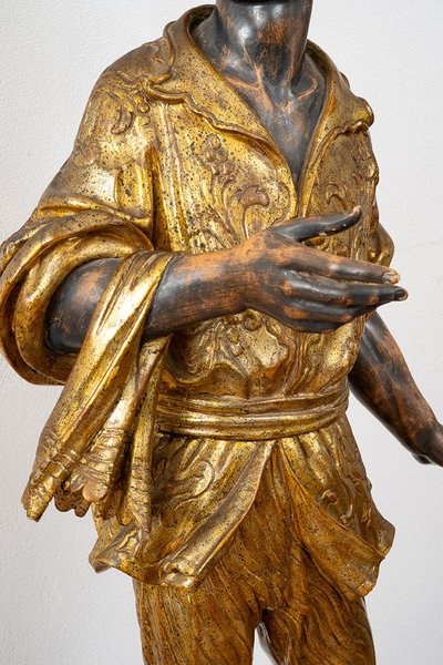 Antique sculpture representing the Moor of Venice. Period early 20th century.