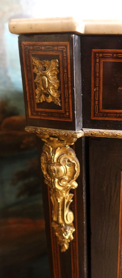 Pair of 19th century inlaid corner cabinets