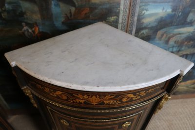 Pair of 19th century inlaid corner cabinets