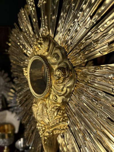 Monstrance in gilded brass – 19th century