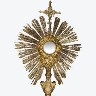 Monstrance in gilded brass – 19th century