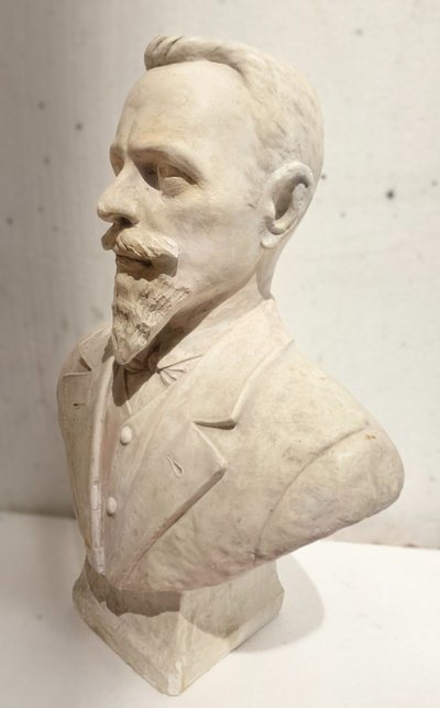 Bust of a notable" plaster sculpture, 20th century