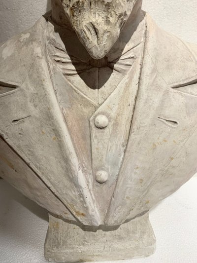 Bust of a notable" plaster sculpture, 20th century