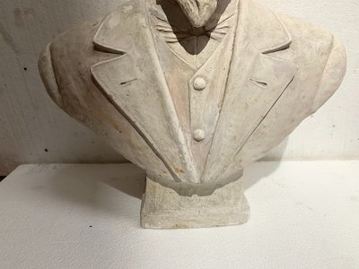 Bust of a notable" plaster sculpture, 20th century