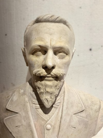 Bust of a notable" plaster sculpture, 20th century