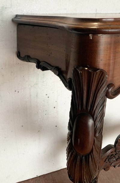 Pair of Louis Philippe consoles in mahogany, 19th century