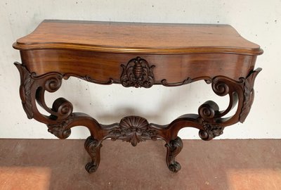 Pair of Louis Philippe consoles in mahogany, 19th century