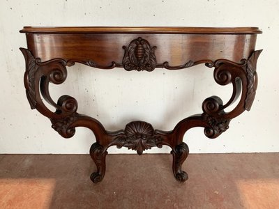 Pair of Louis Philippe consoles in mahogany, 19th century