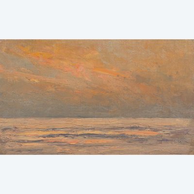 Joseh François 1851-1940 Study of sky at sea, seascape, painting, impressionism