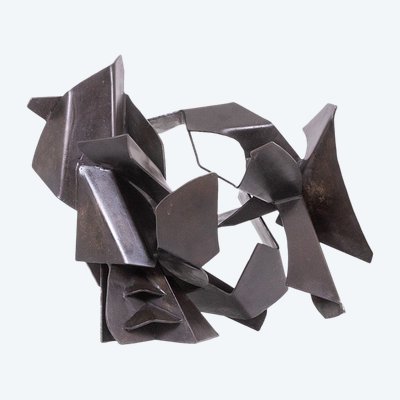 Jean Campa. Sculpture in cut patinated iron. 1980s. LS62181309P