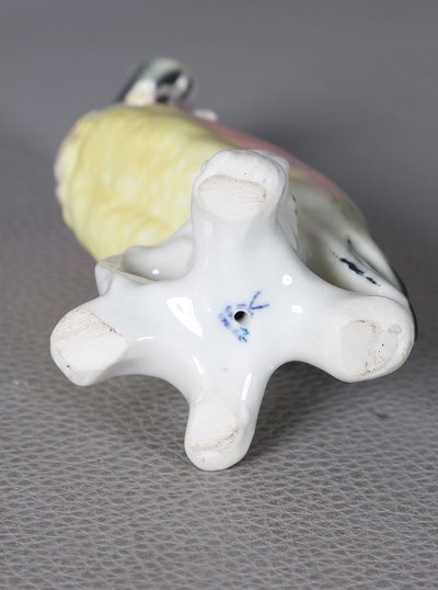 Porcelain, Parakeet, bears a stamp, height: 13 cm