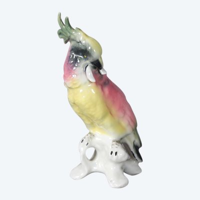 Porcelain, Parakeet, bears a stamp, height: 13 cm