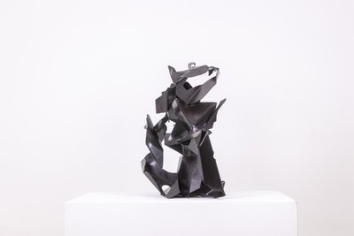 Jean Campa. Abstract sculpture in patinated iron. 1980s. LS62191309U