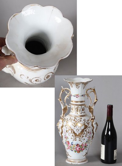 Large Empire period porcelain vase, 43 cm