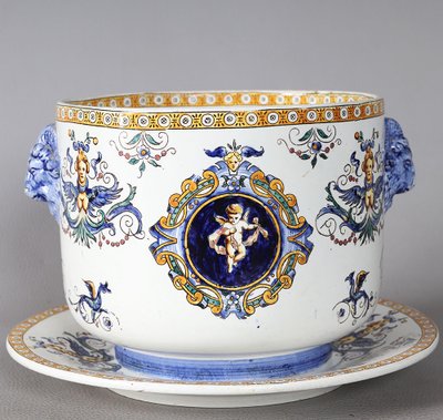 GIEN earthenware cachepot, late 19th century