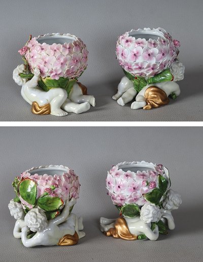 Pair of porcelain bowls, stamp: MEISSEN, 19th century