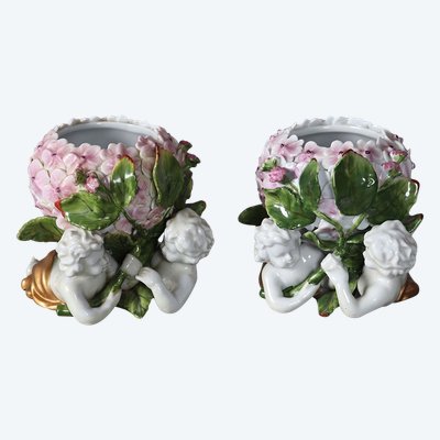 Pair of porcelain bowls, stamp: MEISSEN, 19th century