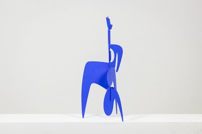 Antonine de Saint Pierre. Blue “Bugler” sculpture. Contemporary.