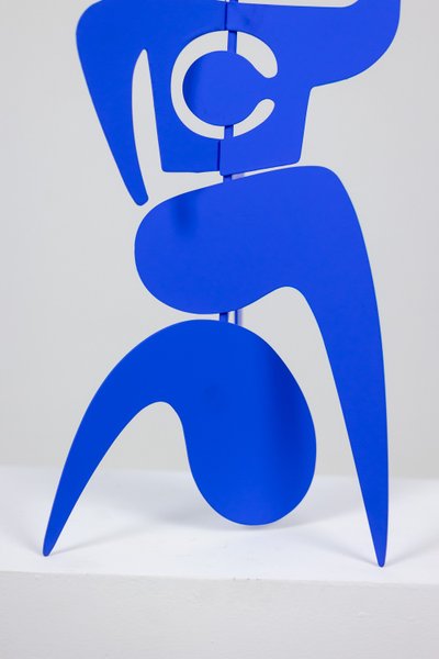 Antonine de Saint Pierre. Blue “Bugler” sculpture. Contemporary.