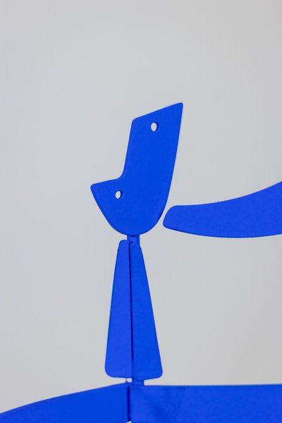 Antonine de Saint Pierre. Blue “Bugler” sculpture. Contemporary.