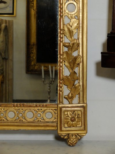 Louis XVI mirror with hunting attributes