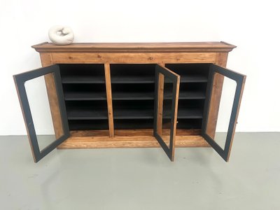 Large old display case in solid pine