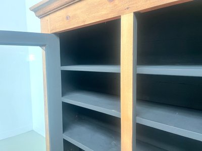 Large old display case in solid pine