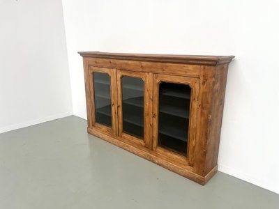 Large old display case in solid pine