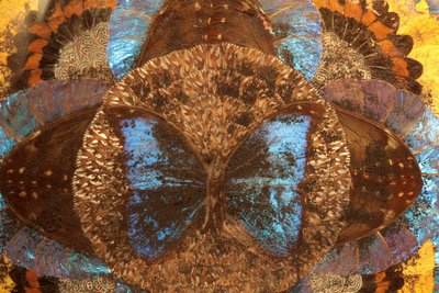 Wooden serving tray with butterfly wings, Brazil, circa 1930