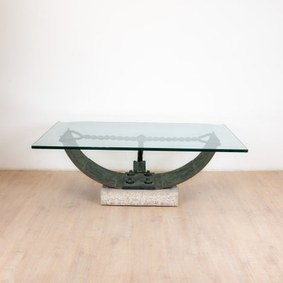 Bronze and Glass Coffee Table from Valenti, Barcelona