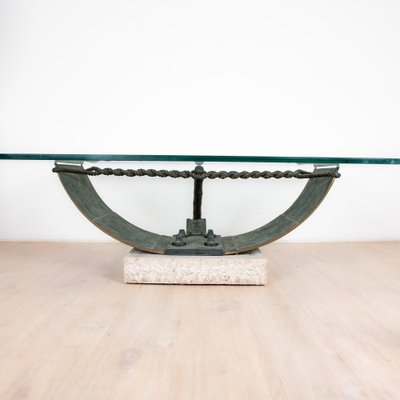 Bronze and Glass Coffee Table from Valenti, Barcelona