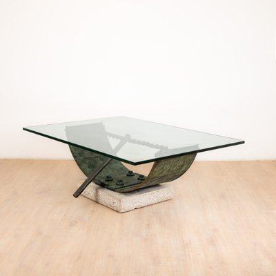 Bronze and Glass Coffee Table from Valenti, Barcelona