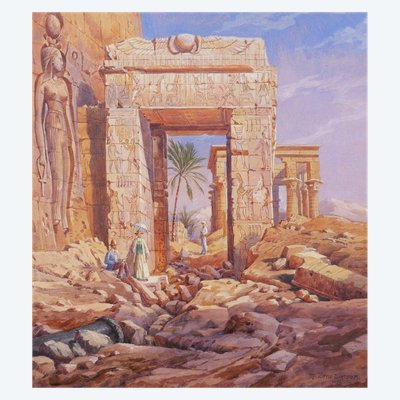 Michael Zeno Diemer, European Couple Visiting The Temple Of Isis At Philae In Egypt