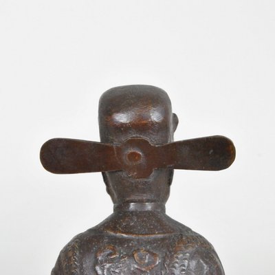 2 Annamite Mandarins in Bronze, Vietnam, Early 20th Century