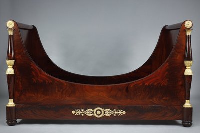 LARGE EMPIRE PERIOD BOAT BED AND CANOPY