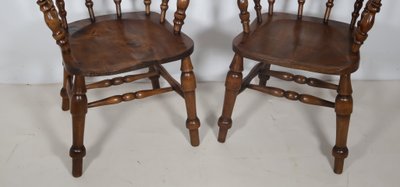 Set of 4 English Windsor style armchairs from the Victorian era