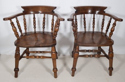 Set of 4 English Windsor style armchairs from the Victorian era