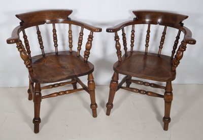 Set of 4 English Windsor style armchairs from the Victorian era