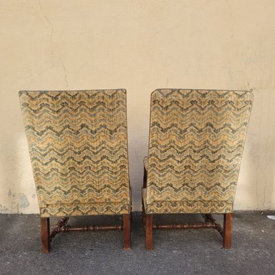 2 Louis XIII Period Armchairs with Tapestry