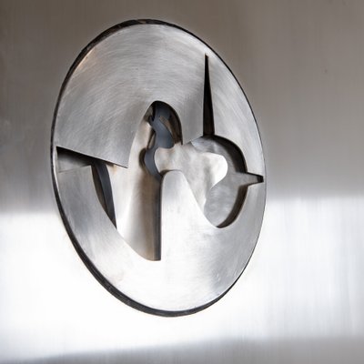 Carlo Marvhesotti, large Wall Sculpture 1979, Stainless Steel