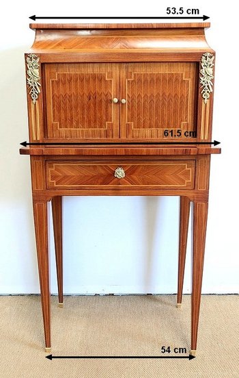 Petit Cabinet en Marqueteries de bois divers, style Louis XVI – 1900