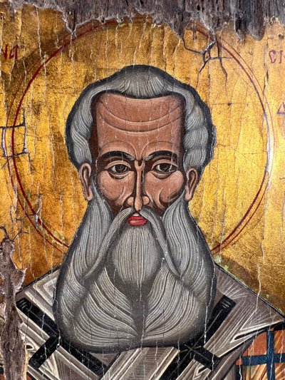 Alte orthodoxe Ikone des Heiligen Athanasius von Alexandria - 18ᵉ Jahrhundert