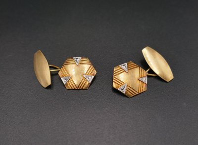 Pair Of Art Deco Cufflinks, 18-carat gold.